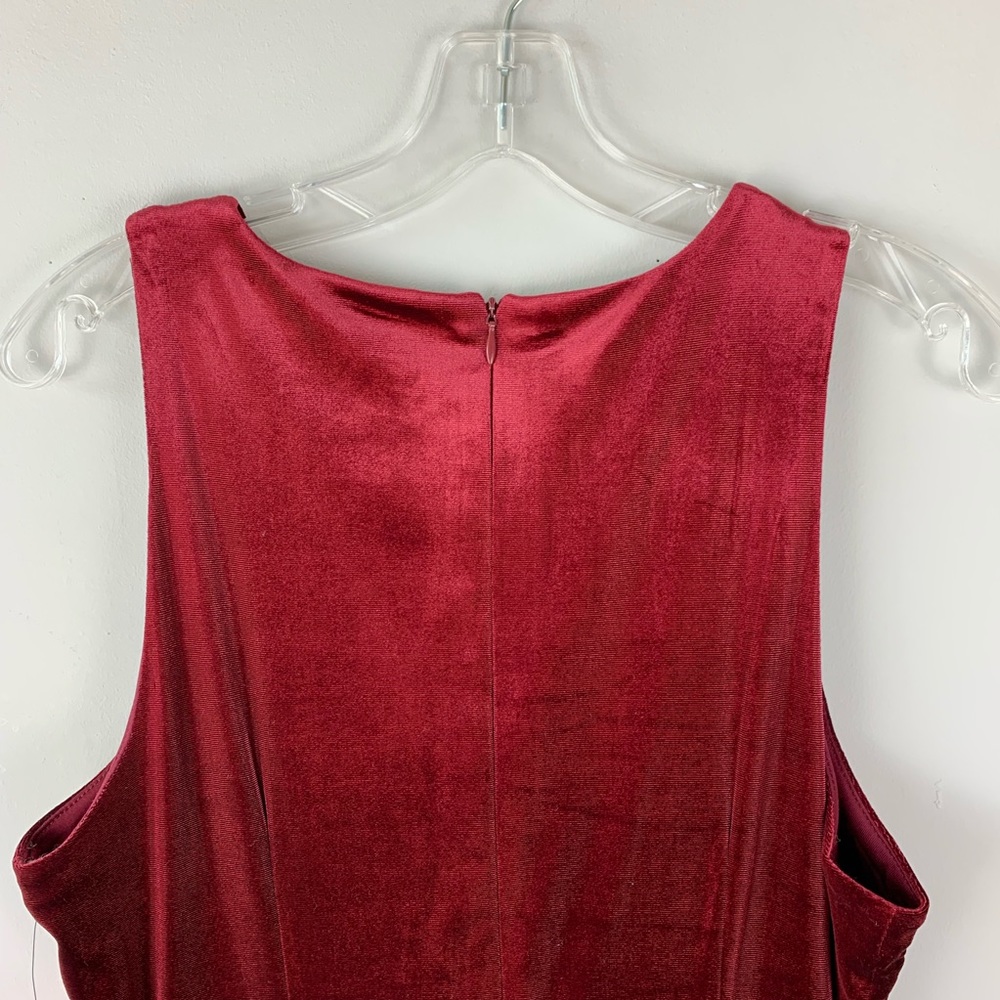 Betsey Johnson Maroon Velvet Ruffle Hem Jumpsuit - Picture 7 of 8